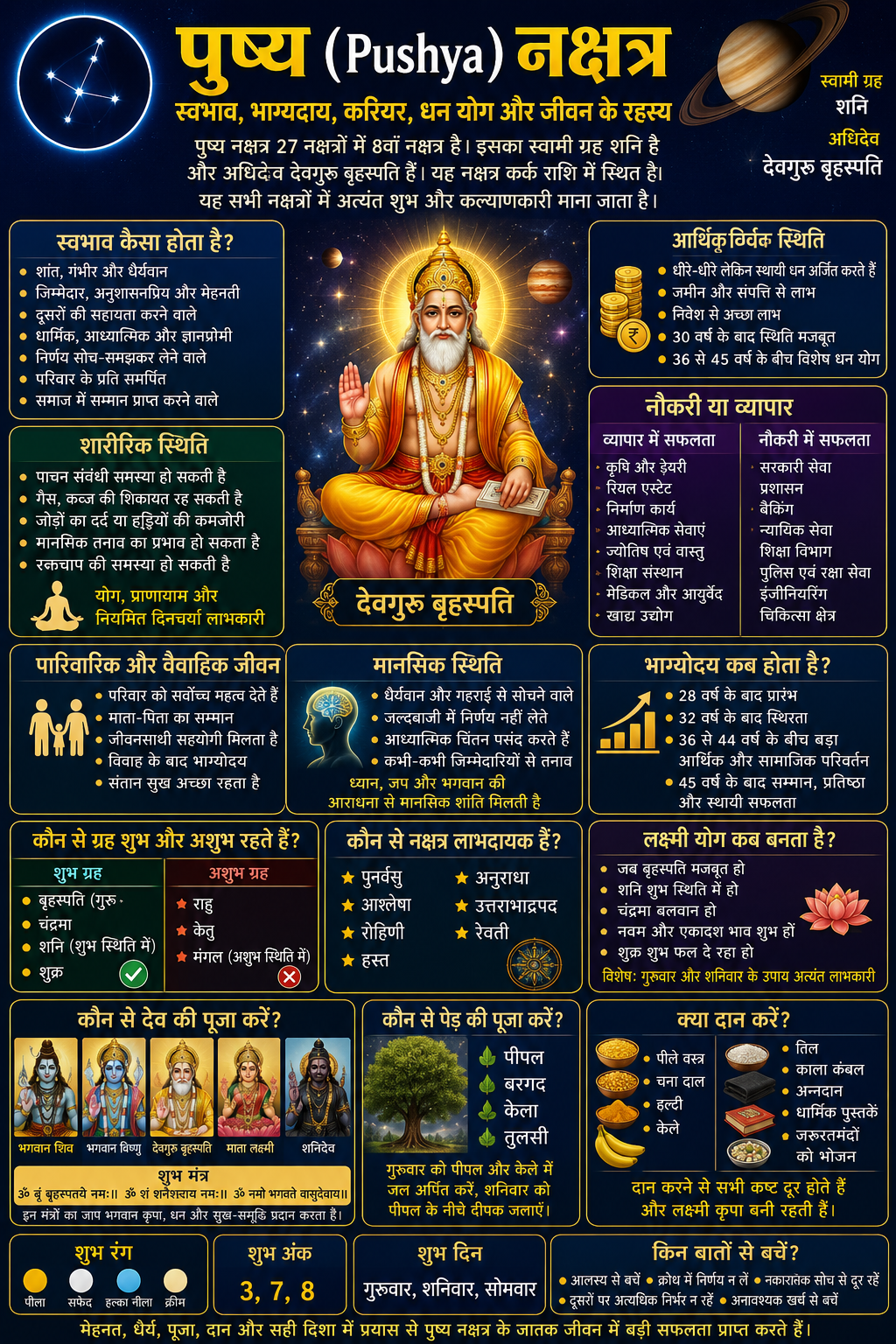 Pushya Nakshatra: Personality, Fortune, Career, Wealth Yoga and Life Secrets – Everything You Need to Know