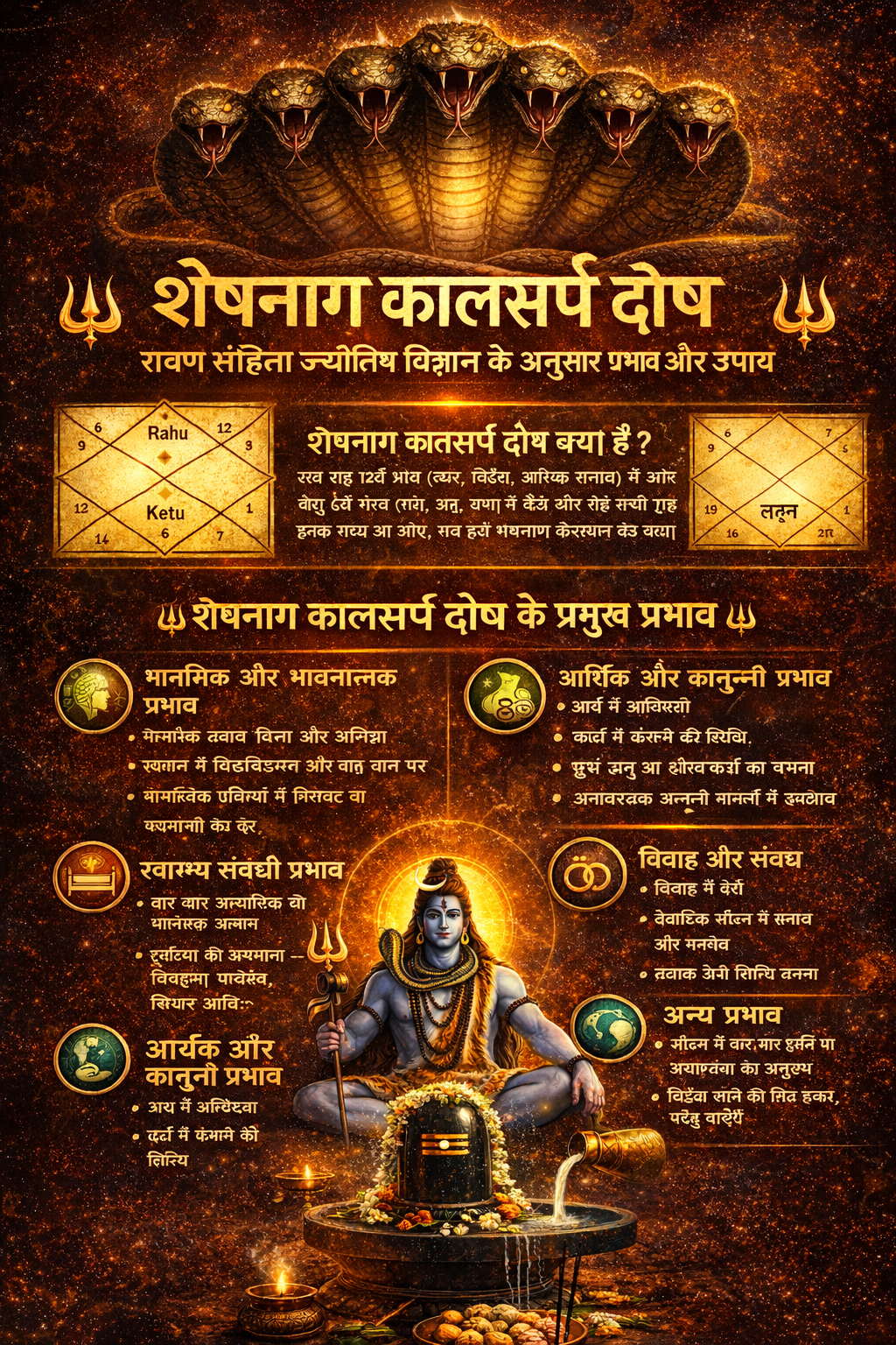 Sheshnag Kaal Sarp Dosh – Effects and Remedies According to Ravan Samhita Astrology