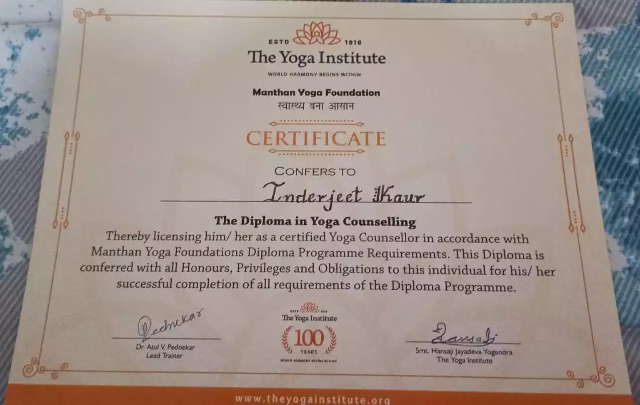 The Diploma In Yoga Counselling