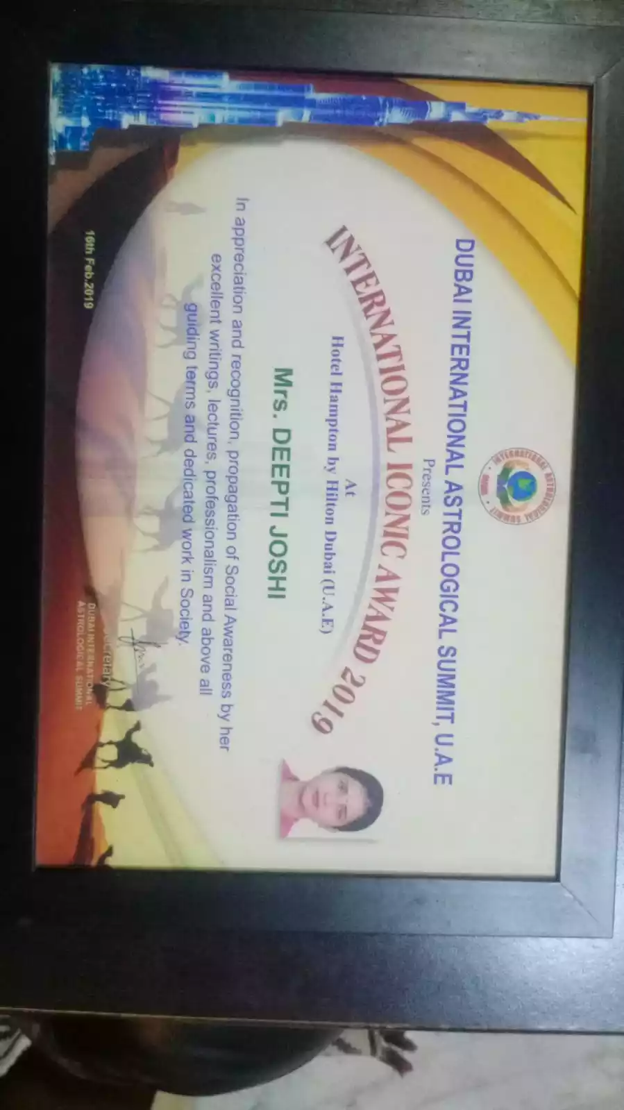 International iconic award -2019