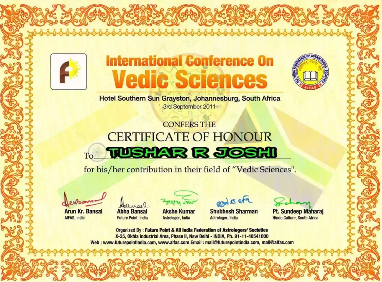 Certificate of Honour