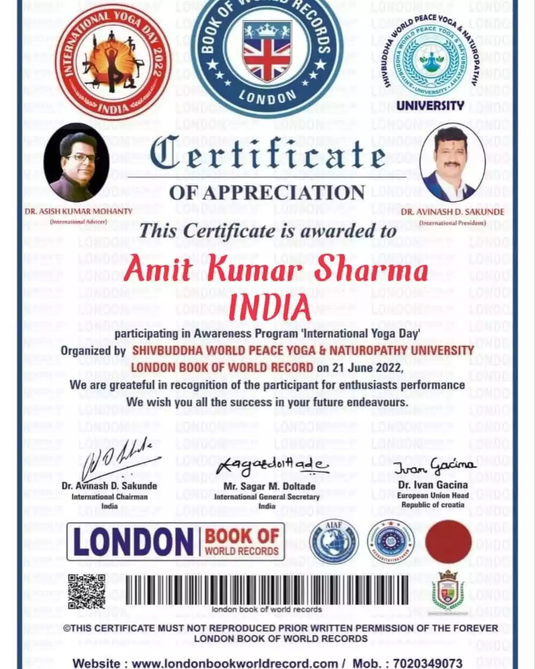 Certificate Of Appreciation