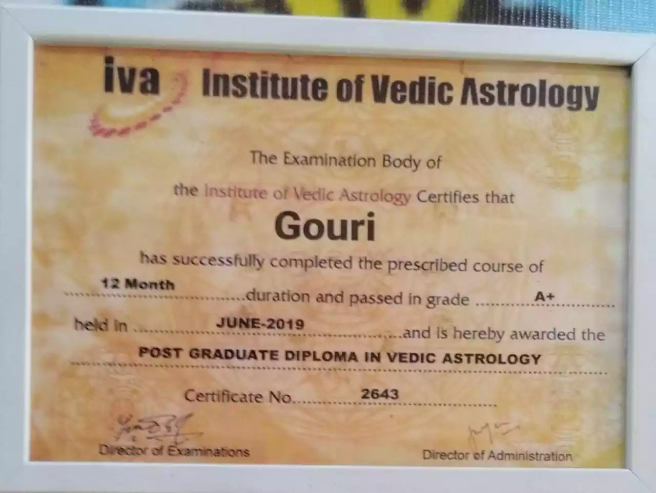 Diploma In Vedic Astrology