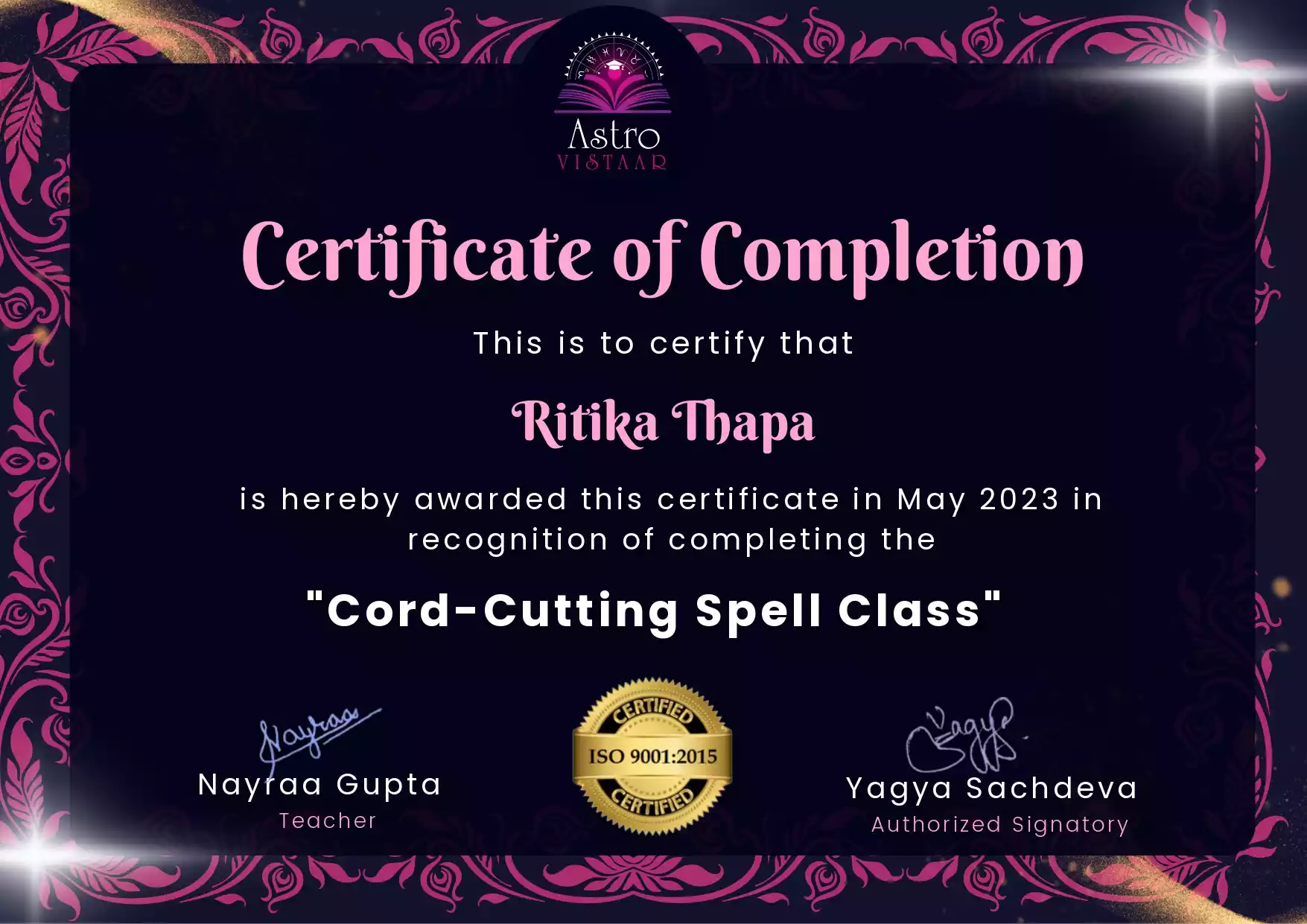 Certificate Of Complitation