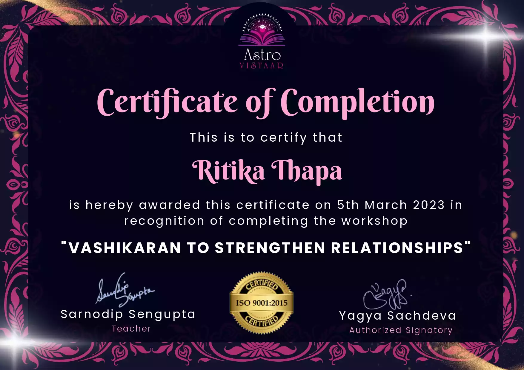 Certificate Of Complitation