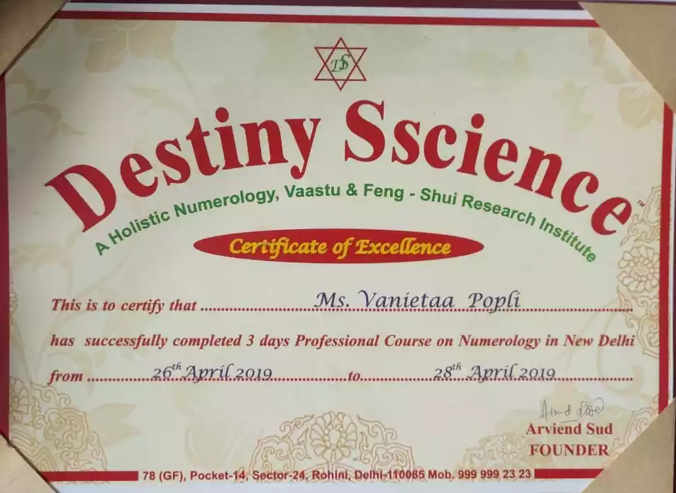 Certificate Of Excellence