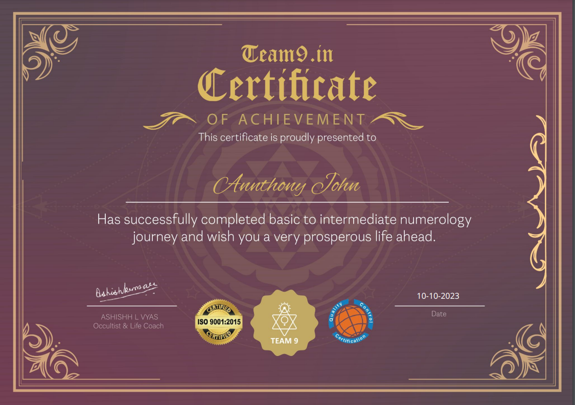 Certificate Of Achievement