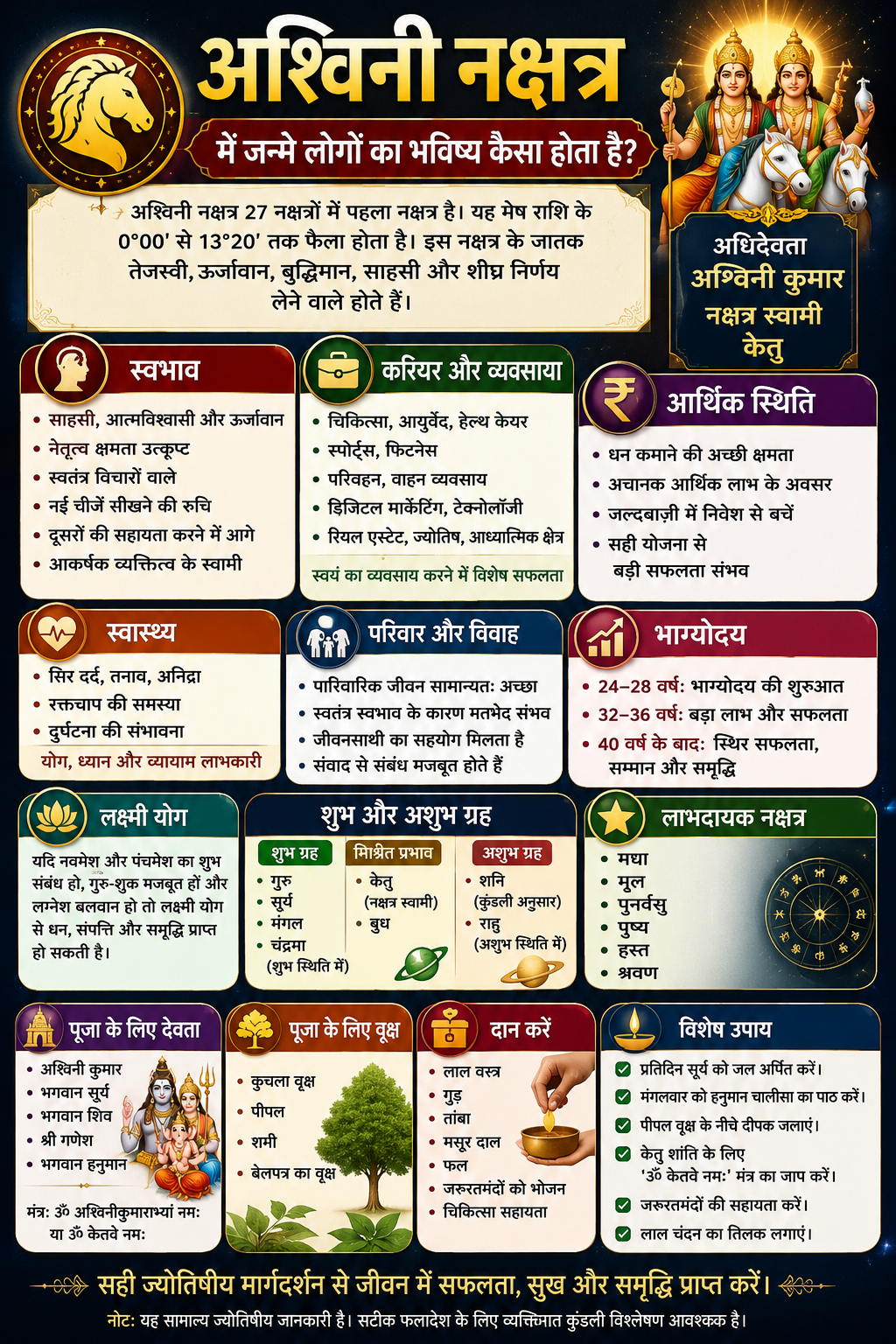 Ashwini Nakshatra: What Is the Future of People Born Under Ashwini Nakshatra? Know Their Nature, Fortune, Wealth, Career, Marriage & Special Astrological Remedies