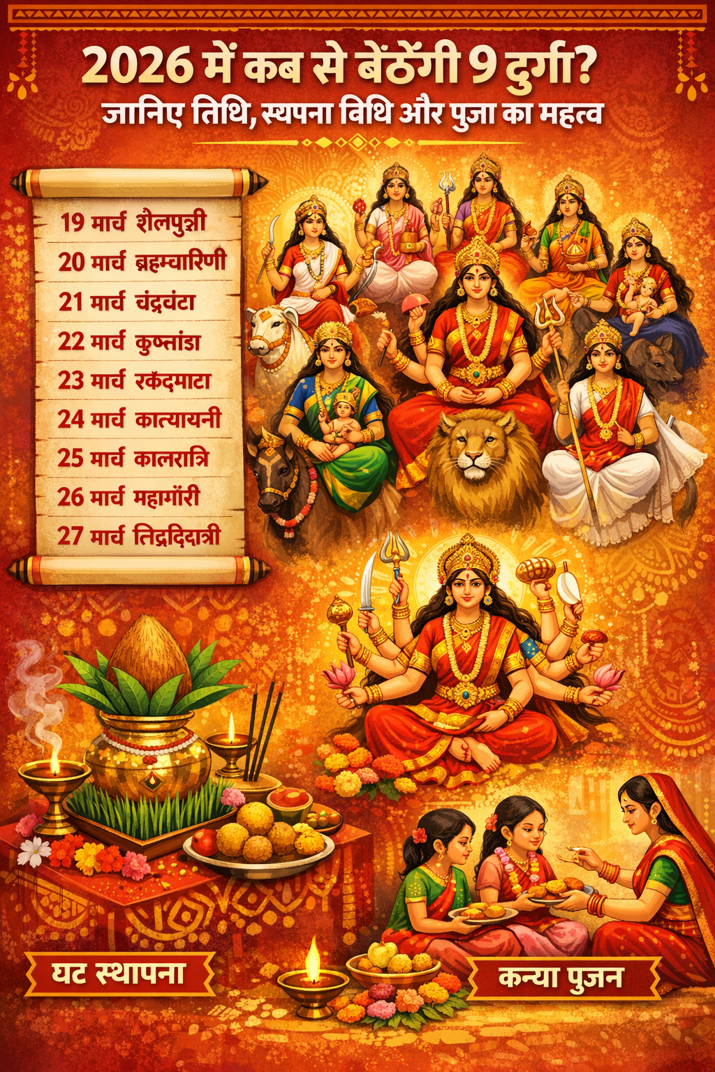 When Will the 9 Forms of Goddess Durga Be Installed in 2026? Know the Dates, Rituals, and Spiritual Significance